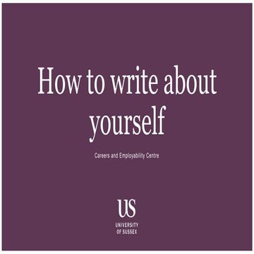 How to Write About Yourself