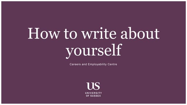 How to Write About Yourself