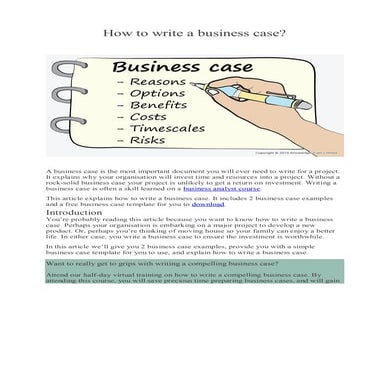 How to write a business case