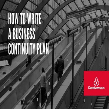 How to write a Business Continuity Plan