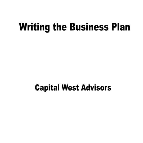 How to write a bussiness plan