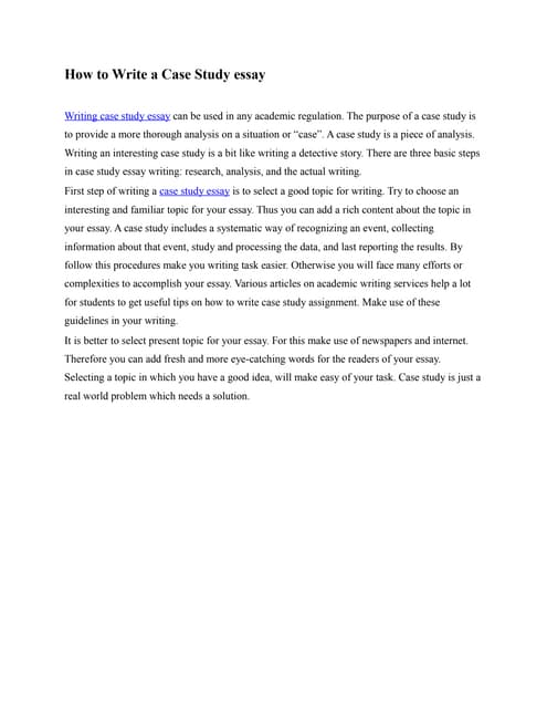 How to write a case study dissertation