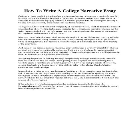 How To Write A College Narrative Essay.pdf