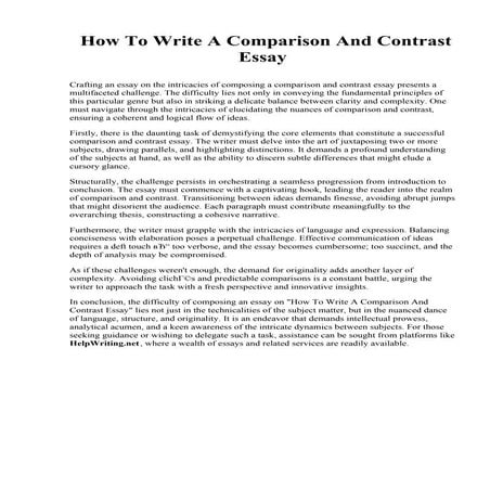 How To Write A Comparison And Contrast Essay.pdf