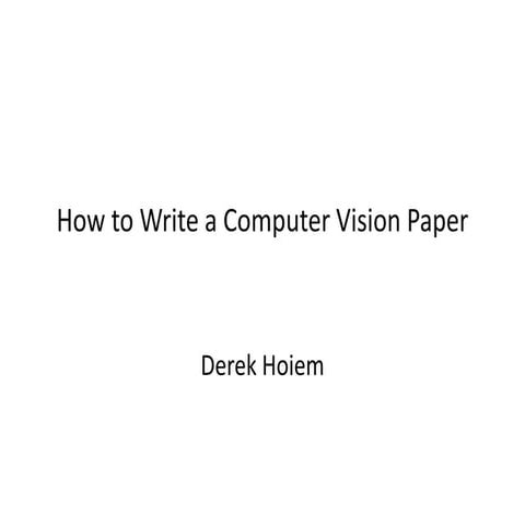 How to Write a Computer Vison Paper python | PPT