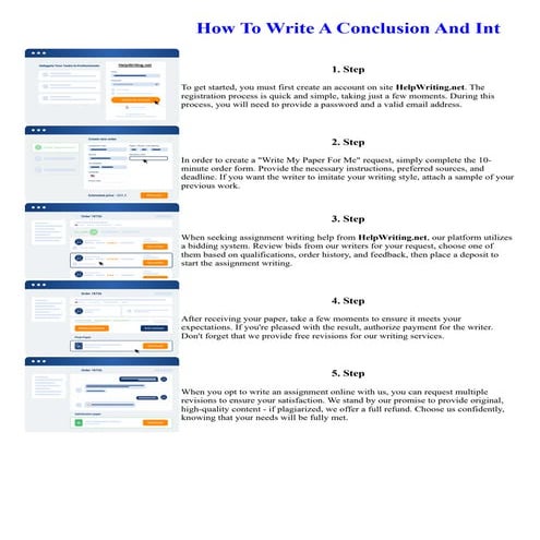 How To Write A Conclusion And Int. Online assignment writing service.