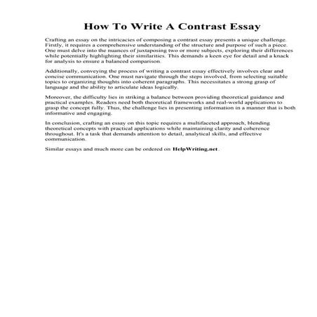 How To Write A Contrast Essay.pdf