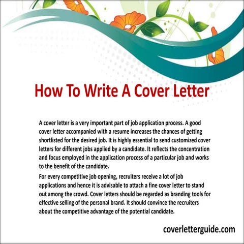 How to write a cover letter