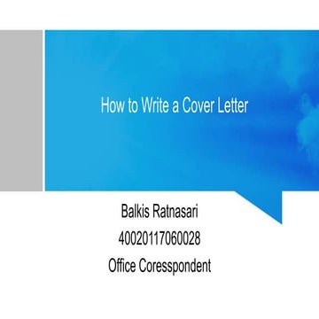 How to Write a Cover Letter 