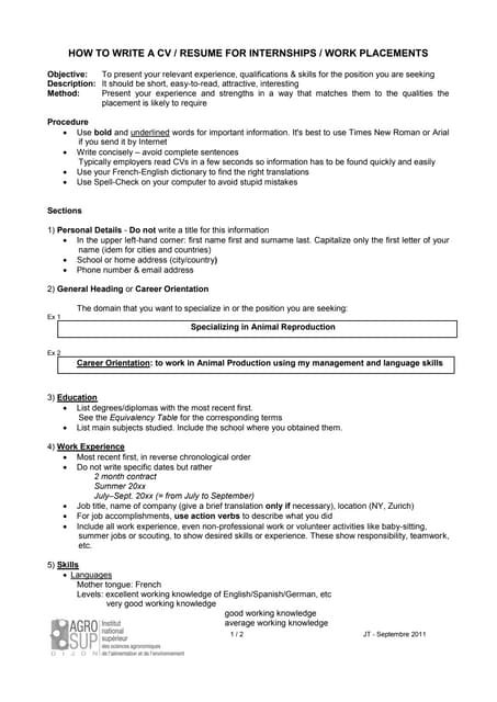 Intro to CV and Resume Writing | PPT