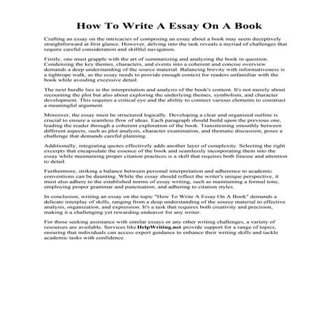 How To Write A Essay On A Book.pdf