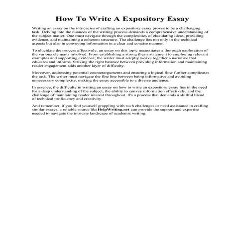 How To Write A Expository Essay. Example of expository paragraph ...