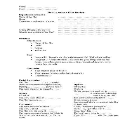 How to write a film review | DOC