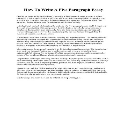How To Write A Five Paragraph Essay.pdf