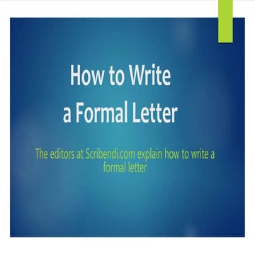 How to Write a Formal Letter
