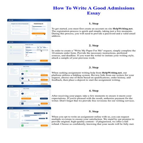 How To Write A Good Admissions Essay