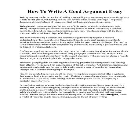 How To Write A Good Argument Essay.pdf