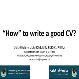 How to write a good CV