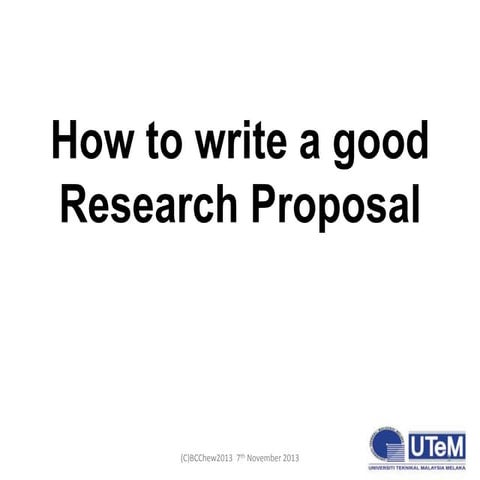 How to write a good postgraduate research proposal