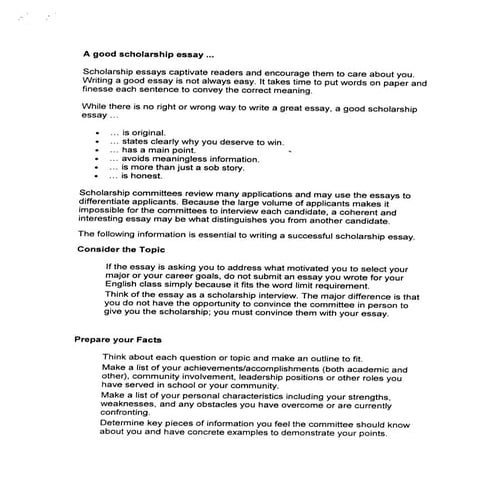 How to write a good scholarship essay