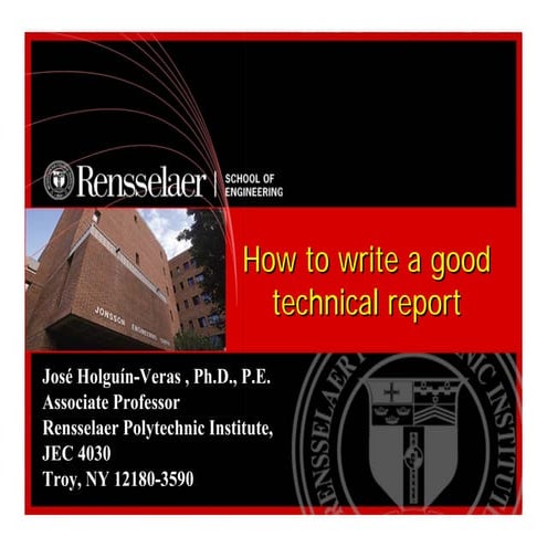 how to write a good technical report -hmftj