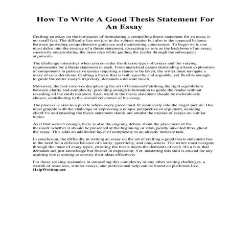 How To Write A Good Thesis Statement For An Essay.pdf