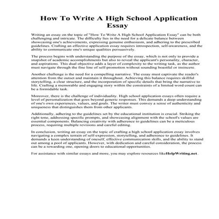 How To Write A High School Application Essay.pdf