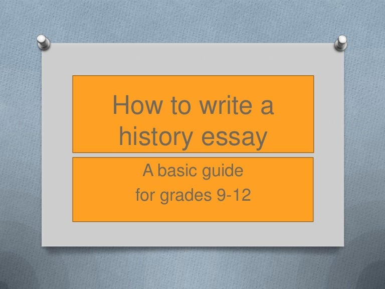 How to write a history essay