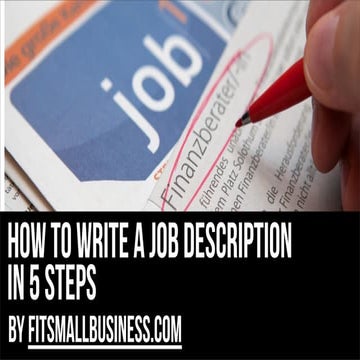 How To Write A Job Description In 5 Steps