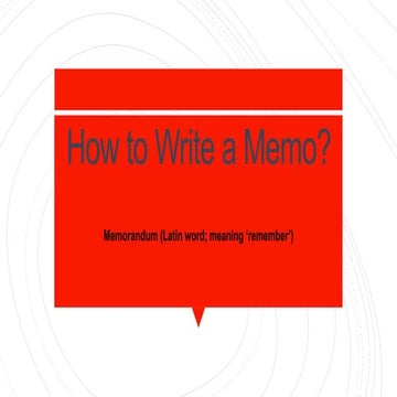 How to write a memo?