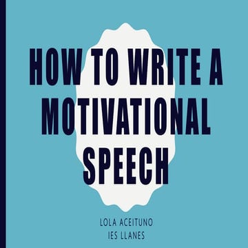 How to write a motivational speech