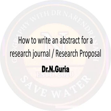 How to write an abstract Research 