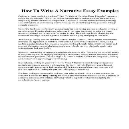 How To Write A Narrative Essay Examples.pdf