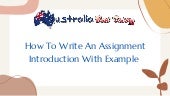 How to write an assignment introduction with example | PPT