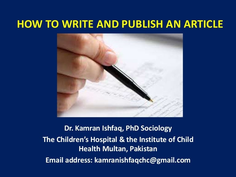 How to write and publish an articles in Scientific