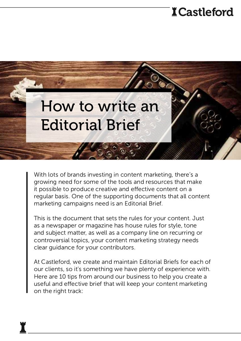 How to write an editorial brief