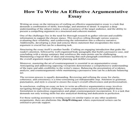 How To Write An Effective Argumentative Essay.pdf
