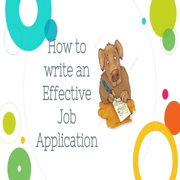 How to write an effective job application