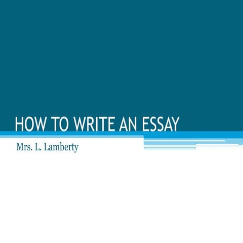 How to write an essay