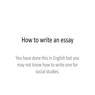 How to write an essay