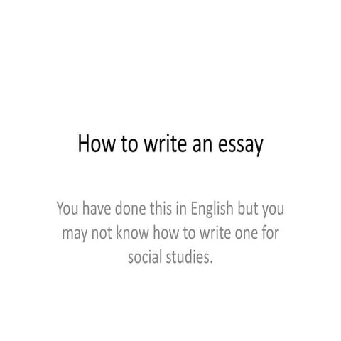 How to write an essay
