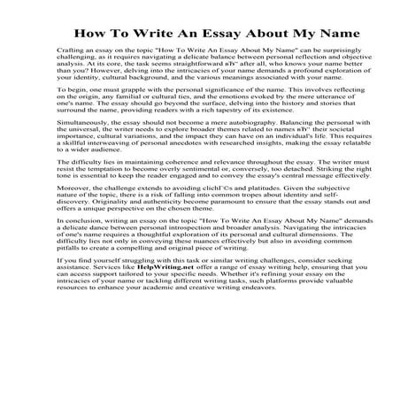 How To Write An Essay About My Name.pdfHow To Write An Essay About My