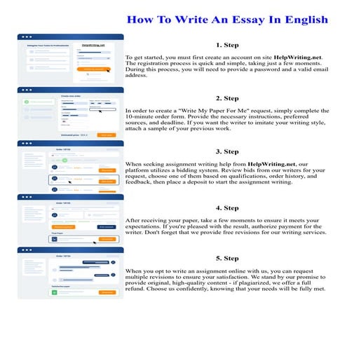 How To Write An Essay In English. Online assignment writing service.