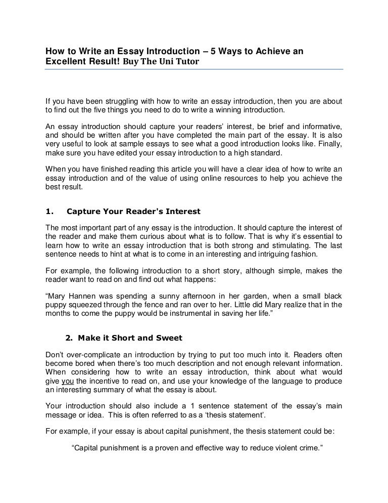 how to wright a essay