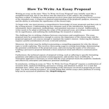 How To Write An Essay Proposal. Proposal Examples - 91 Samples in PDF ...