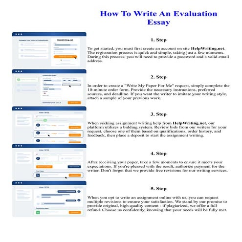 How To Write An Evaluation Essay. Online assignment writing service.