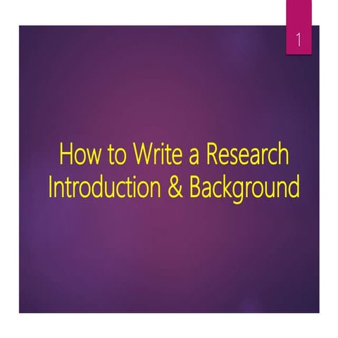 Research Introduction & Background Information