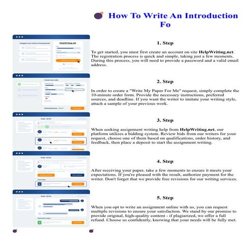 How To Write An Introduction Fo. Online assignment writing service.