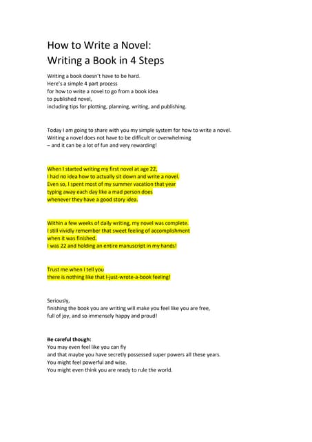 How to Write a Novel Writing a Book in 4 Steps.docx