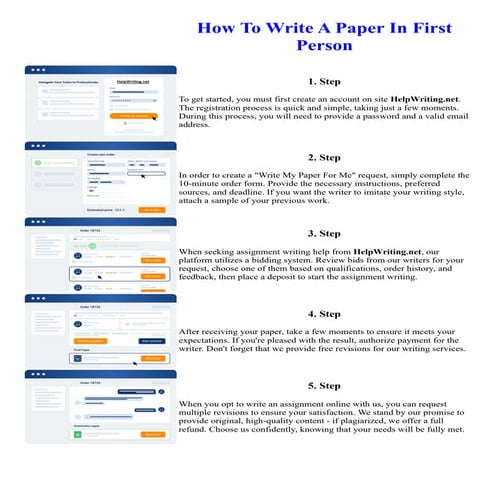 How To Write A Paper In First Person. Online assignment writing service.